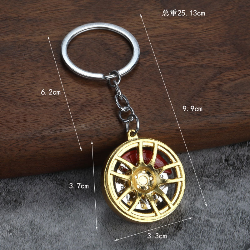 Metal Wheel Rim Tire Keychain Creative Car Accessory Gift
