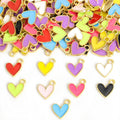Tiny Colorful Heart Enamel Metal Jewelry Charms, 9 Colors view 4