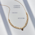 Double Layer Lucky Disc Necklace Bracelet Gold Steel view 2
