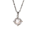 Silver and Rose Gold Tone Pearl-Like Windmill Pendant Necklaces view 5