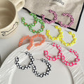 Patterned Halloween Open C Hoop Earrings in Six Colors view 2