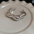 Five Broad Polished Open Cuffs With Smooth Twisted Or Wavy Profiles view 8