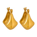 Geometric Twisted Hoop Earrings Gold And Steel Tone Pair view 5