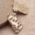 Gold Motivational Quote and Flower Pendant Charms Two Styles view 4