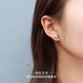 Polished Heart Stud Earrings In Gold Or Steel Metal Tone view 3