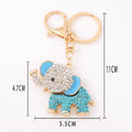 Rhinestone Elephant Keychain Gold Tone Animal Charm view 4