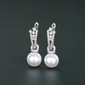 Silver Tone Pearl Drop Earrings In Yellow White And Gray view 2
