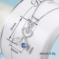 White Metal Stethoscope Heart Blue Stone Pendant Necklace view 4