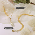 Wheat Leaf Pearl Lariat Necklace Bracelet Set Multi Tones view 2