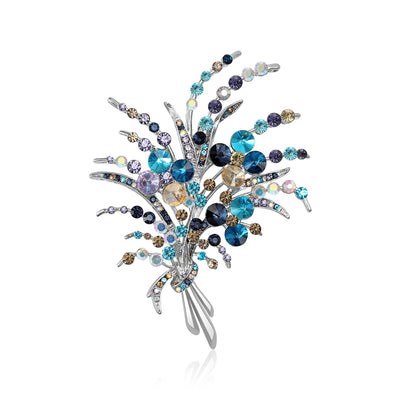 Beaded Spray Bouquet Brooch front view