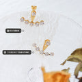 Three Hole Adjustable Zircon Curve Earrings Gold Steel view 2