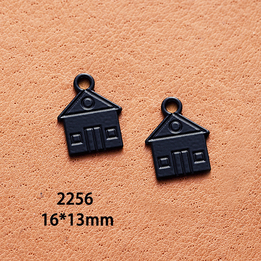 Black Alloy Punk Charm Pendant for DIY Jewelry