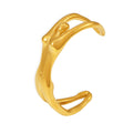 Gold Steel Female Body Figure Open Cuff Bangle Bracelet view 5