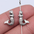 9.1x13.4x4.1mm 0.75g Antique Silver Zinc Alloy Mermaid Loose Metal Beads for Bracelet Jewelry Making