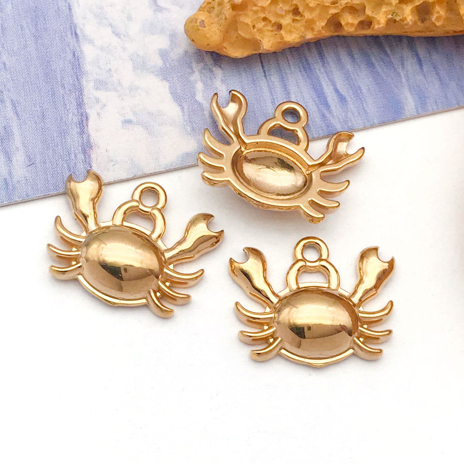 Stainless Steel Octopus Crab Dolphin Starfish Turtle Fish Charm Pendant for DIY Ocean Jewelry