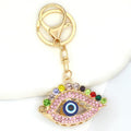 Rhinestone Evil Eye Keychain Gold Clasp Four Color Styles view 6