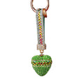 Geometric Band Crystal Heart Keychains with Straps and Plain Options view 5