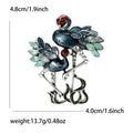 Flamingo Brooch with Colorful Crystals and Dark Silver Tone Frame view 6