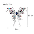 Silver Tone Butterfly Crystal Metal Brooch Pin for Jackets and Lapels view 2