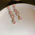 Geometric Crystal Linear Drop Earrings For Women Jewelry view 6