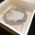 Assorted Pearl Zirconia Silver Bracelets Fifteen Designs view 4