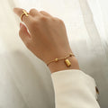Gold Bar Charm Bolo Bracelet Adjustable Beads Rope Chain view 4