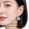 Silver Tone Rhinestone And White Pearl Floral Cluster Stud Earrings view 2