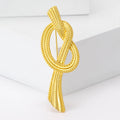 Textured Gold Tone Rope Knot Brooch for Jackets Scarves and Lapels view 2