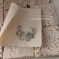 Geometric Twisted Metal Ball Stud Earrings Gold Silver view 6