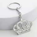 Openwork Metal Crown Pendant Keychain in Gold and Silver Tone view 2