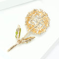 Round Flower Cluster Stem Brooch in Three Enamel Palettes view 3