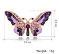 Gold Tone Silver Tone Butterfly Sculpted Crystal Enamel Nineteen Designs Metal Brooch Pin view 7