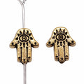 Hamsa Hand Metal Beads in 2 Metal Finishes for Jewelry Making view 3
