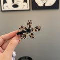 Leopard Print Acrylic Flower Duckbill Side Hair Clip view 3