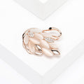 Swan With Crystal Flower Brooch for Jackets Scarves and Coats view 3
