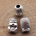 Antique Silver Sculpted Buddha Head Small Hole Spacer Bead view 2
