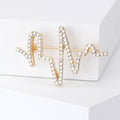 Rhinestone Heartbeat ECG Brooch Silver or Gold Metal Pin Brooch view 4