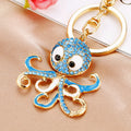 Jeweled Octopus Keychains in Pink and Blue with Braided Options view 7