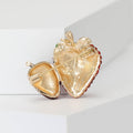 Red Rhinestone Dual Strawberry Brooch Enamel Gold Tone view 3