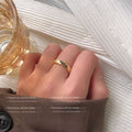Gold Twisted Open Adjustable Band Ring Smooth Metal Finish view 2