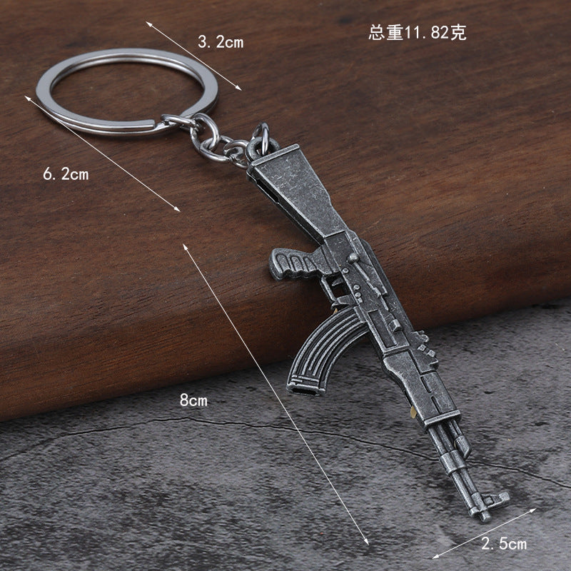 Mini Metal Pistol Model Keychain Car Pendant Gift Accessory