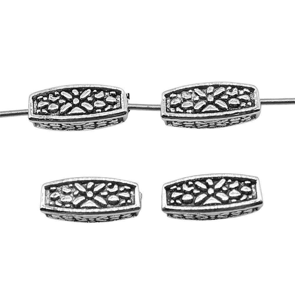 5x13mm 1.3g Multicolor Zinc Alloy Carved Bar Loose Metal Beads for Bracelet Necklace DIY Jewelry Making