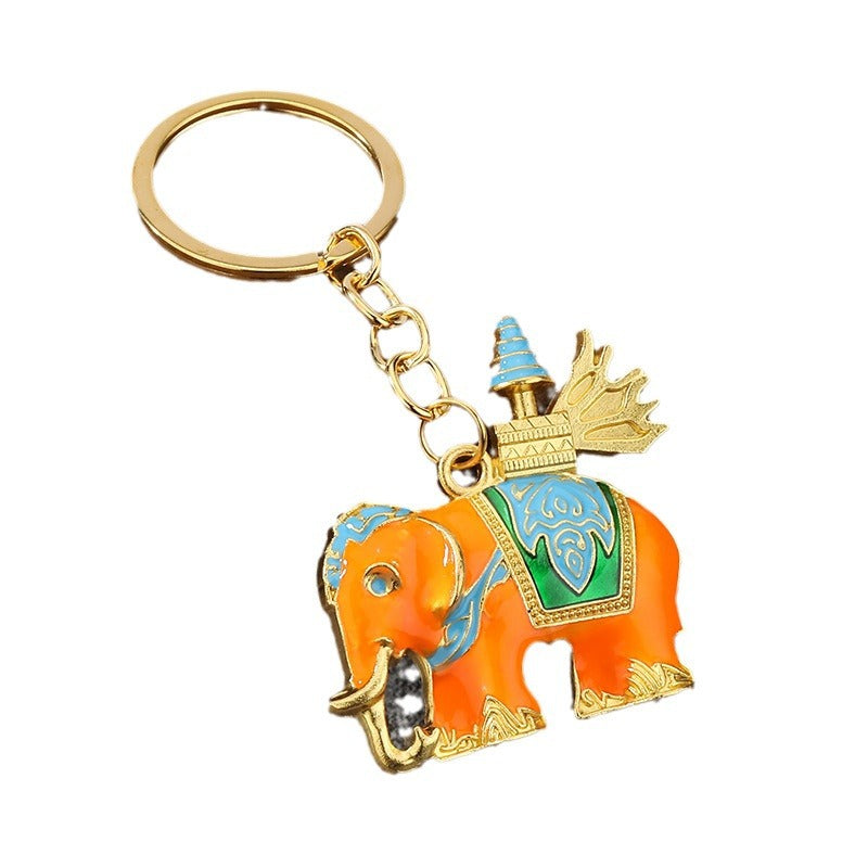 3D Elephant Zinc Alloy Keychain Car Bag Charm Gift