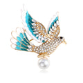 Dove Crystal Enamel Metal Brooch Pin for Jackets and Lapels view 1