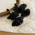 Pair of Metal Tone Chiffon Petal Drop Earrings in Six Colors view 9