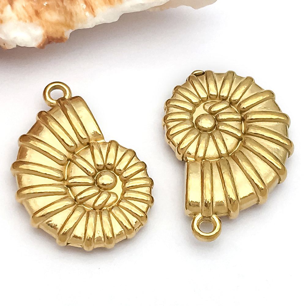 Gold Stainless Steel Ocean Shell Starfish charm pendants for DIY necklace bracelet