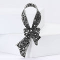 Black Crystal Ribbon Bow Brooch Decorative Clothing Pin view 2