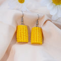 Broccoli and Corn Novelty Food Dangle Hook Earrings view 8