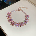 Rhinestone Oval Flower Bracelets Rose Gold Silver Styles view 6
