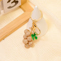 Rhinestone Grape Cluster Keychain Green Leaf Charm Options view 3